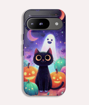 Halloween Google Pixel Phone Case - Cute Black Cat And Pumpkins  - for Google Pixel 9 Pro XL, Pixel 8 Case Pixel 7 6 5