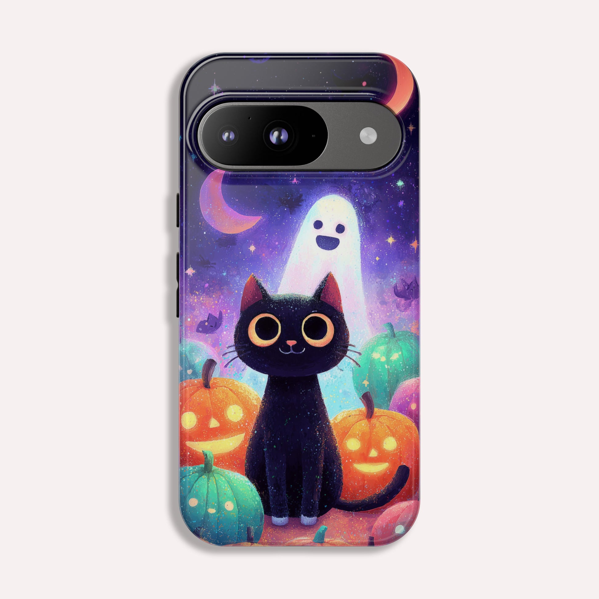 Halloween Google Pixel Phone Case - Cute Black Cat And Pumpkins  - for Google Pixel 9 Pro XL, Pixel 8 Case Pixel 7 6 5