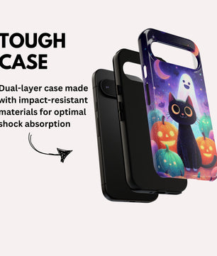 Halloween Google Pixel Phone Case - Cute Black Cat And Pumpkins  - for Google Pixel 9 Pro XL, Pixel 8 Case Pixel 7 6 5
