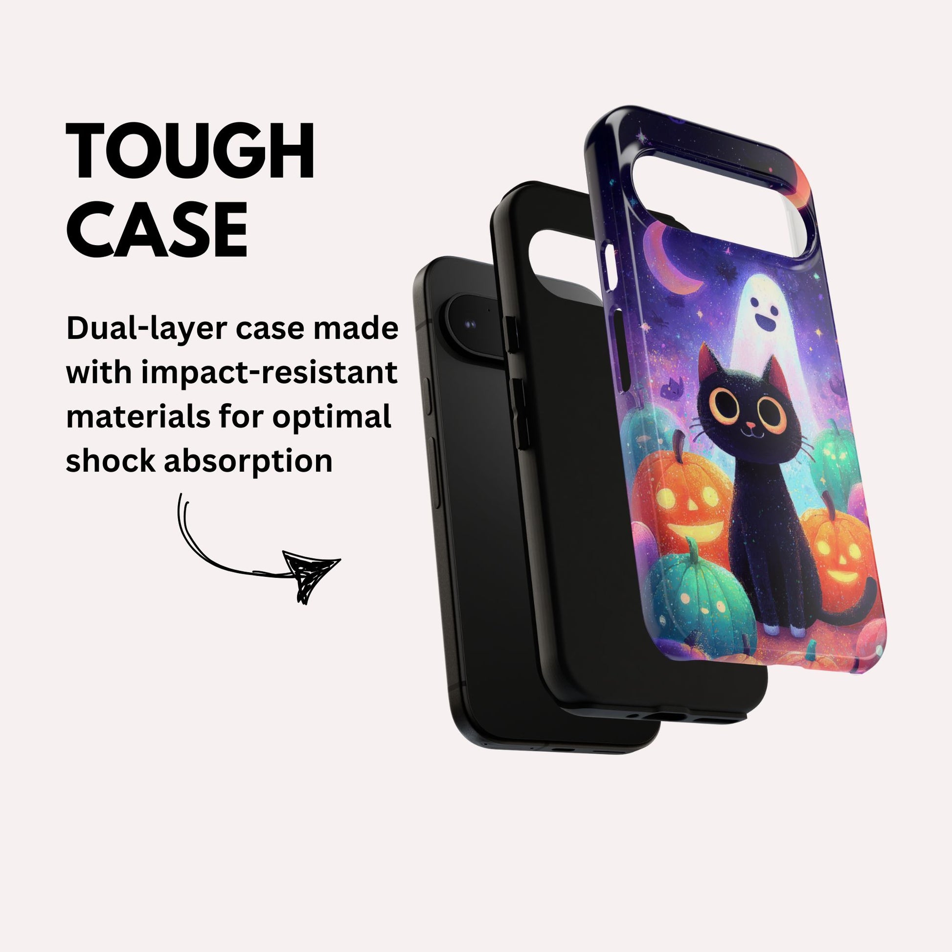 Halloween Google Pixel Phone Case - Cute Black Cat And Pumpkins  - for Google Pixel 9 Pro XL, Pixel 8 Case Pixel 7 6 5