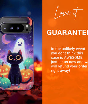 Halloween Google Pixel Phone Case - Cute Black Cat And Pumpkins  - for Google Pixel 9 Pro XL, Pixel 8 Case Pixel 7 6 5