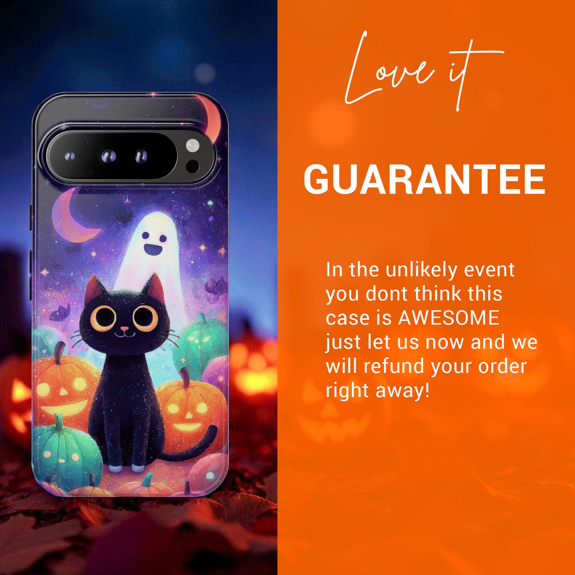 Halloween Google Pixel Phone Case - Cute Black Cat And Pumpkins  - for Google Pixel 9 Pro XL, Pixel 8 Case Pixel 7 6 5