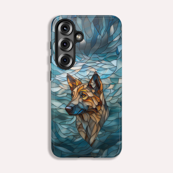 German Shepherd Stained Glass Phone Case -  German Shepherd Gifts - Tough Case for Samsung Galaxy