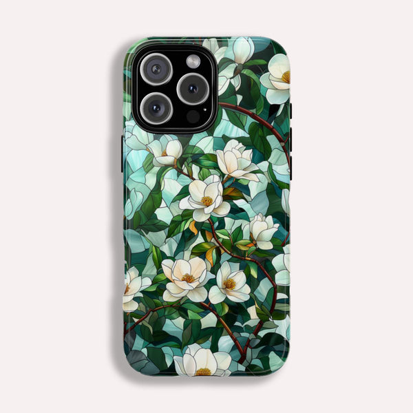 Magnolia Flower Phone Case - Floral Tough Phone Cover - Tough Case for iPhone