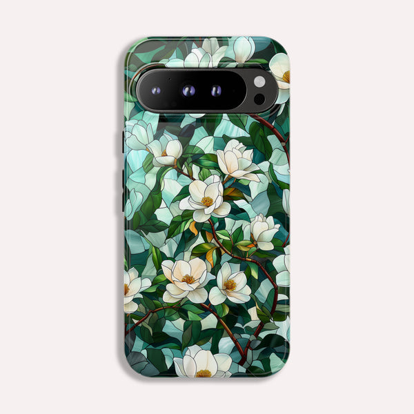Magnolia Flower Phone Case - Floral Tough Phone Cover -  Tough Case for Google Pixel
